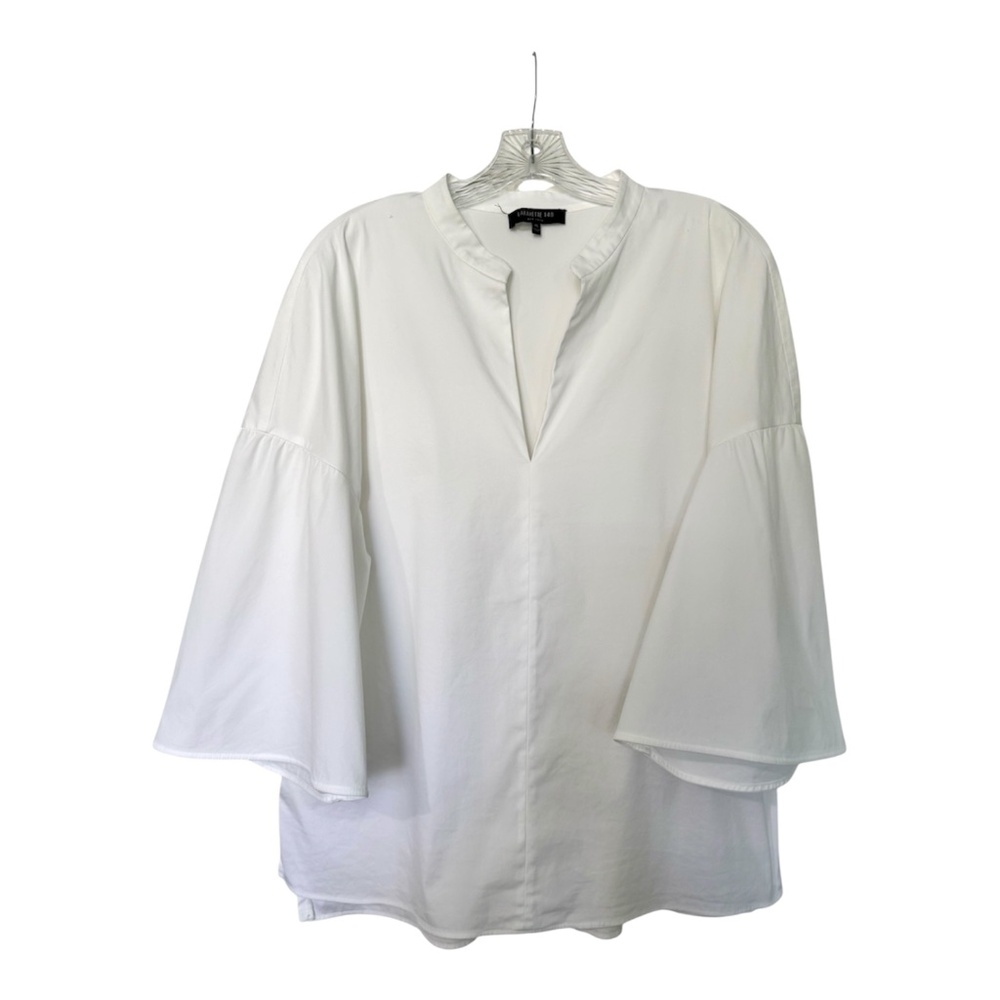 Crisp White Cotton Poplin, Tulip sleeve Blouse